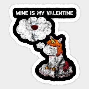 Valentine_s Day Wine Unicorn Single Say Funny Sticker